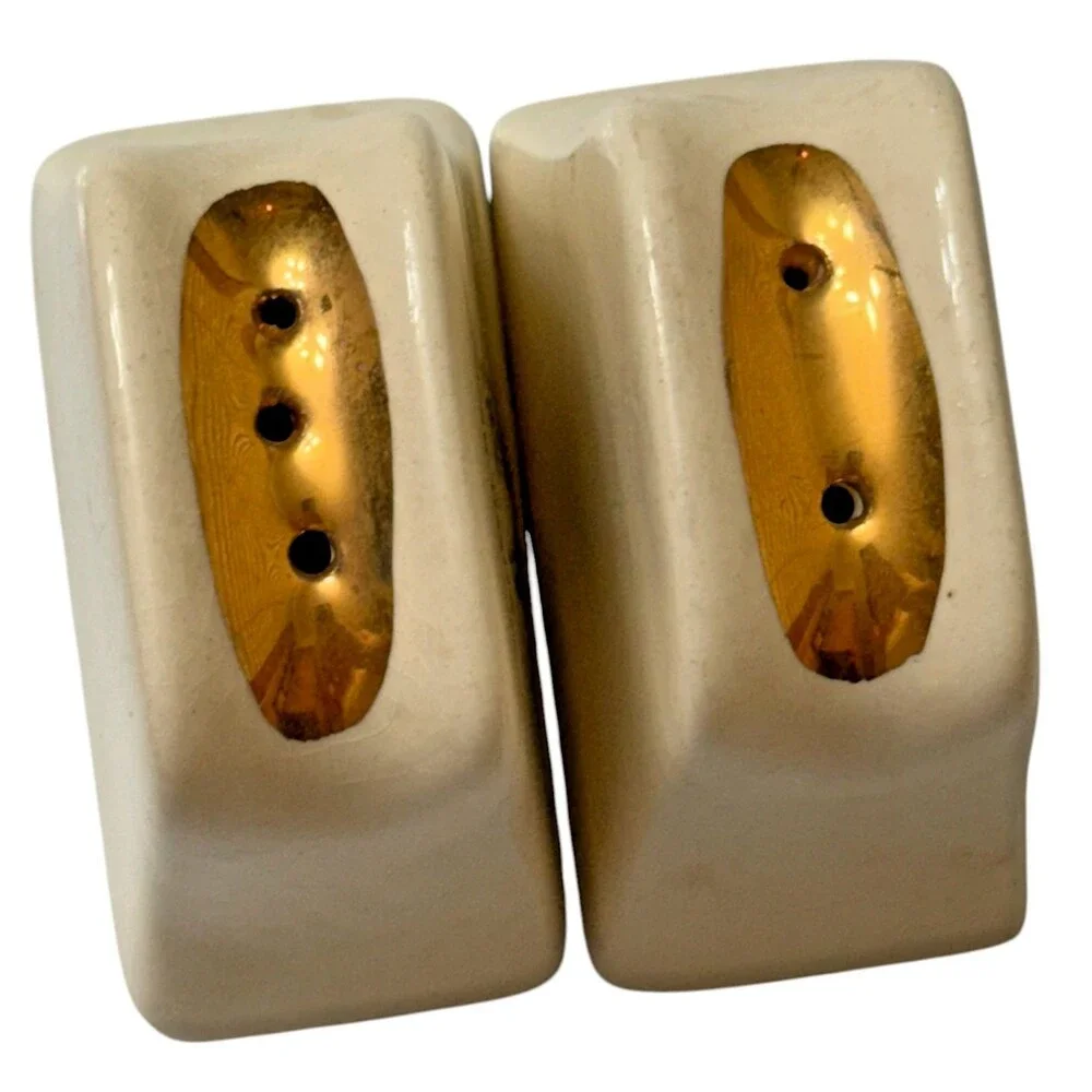 Vintage President Herbert Hoover Porcelain Salt Pepper Shaker Midcentury Japan